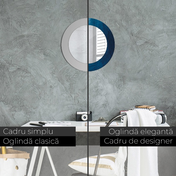 Rund spegel med tryck Abstrakt konst