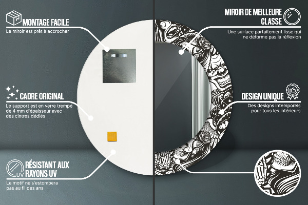 Rund spegel med tryck Abstrakt vätska