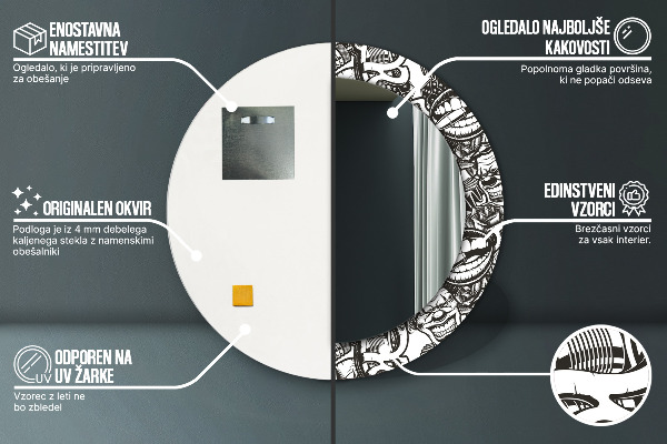 Rund spegel med tryck Abstrakt vätska