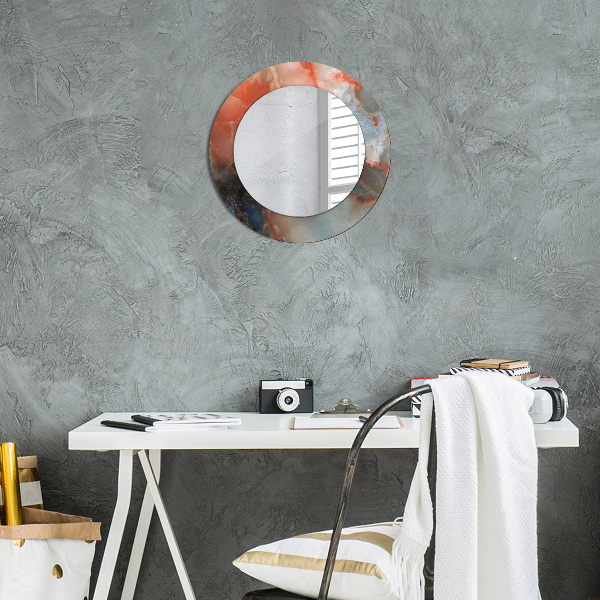 Rund spegel med tryck Onyxkulor