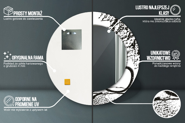 Rund spegel med tryck Graffiti mönster