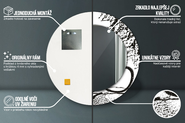 Rund spegel med tryck Graffiti mönster