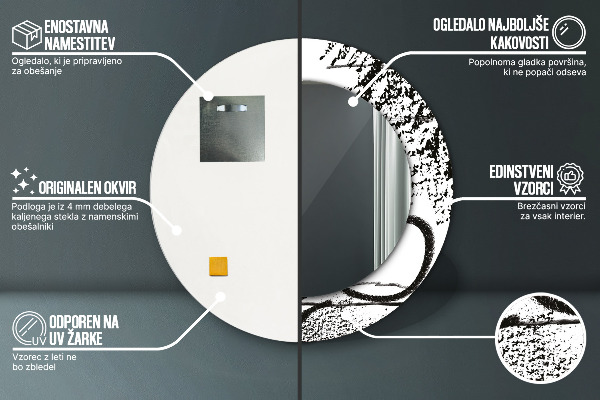 Rund spegel med tryck Graffiti mönster