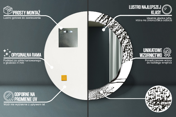 Rund spegel med tryck Graffiti mönster