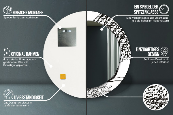 Rund spegel med tryck Graffiti mönster