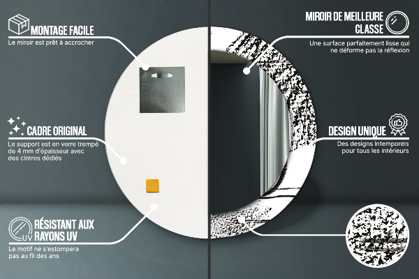 Rund spegel med tryck Graffiti mönster