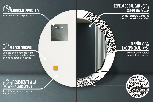 Rund spegel med tryck Graffiti mönster
