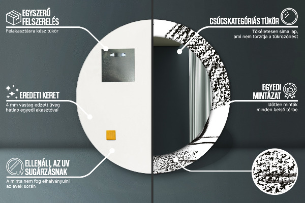Rund spegel med tryck Graffiti mönster