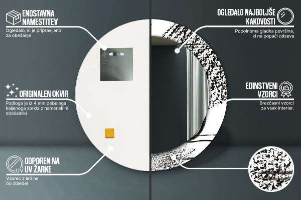 Rund spegel med tryck Graffiti mönster