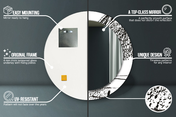 Rund spegel med tryck Graffiti mönster