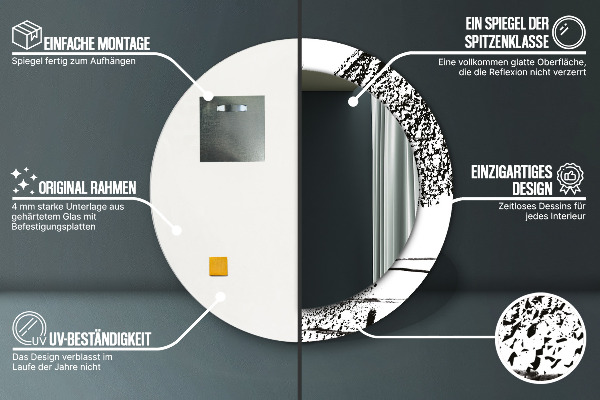 Rund spegel med tryck Graffiti mönster