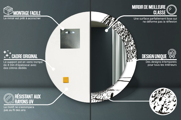 Rund spegel med tryck Graffiti mönster