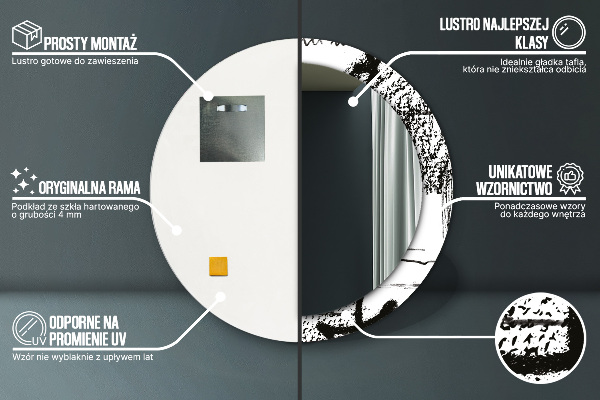 Rund spegel med tryck Graffiti mönster