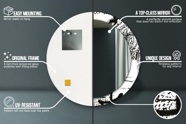 Rund spegel med tryck Graffiti mönster