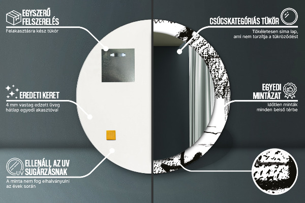 Rund spegel med tryck Graffiti mönster