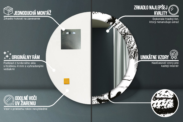 Rund spegel med tryck Graffiti mönster