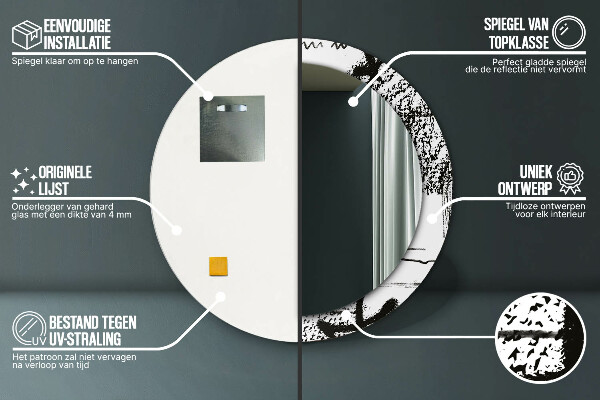 Rund spegel med tryck Graffiti mönster