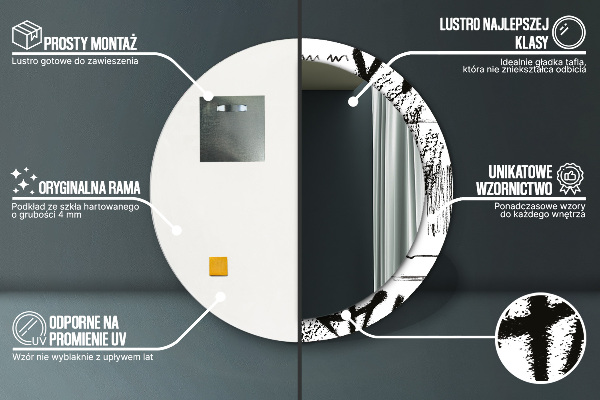 Rund spegel med tryck Graffiti mönster