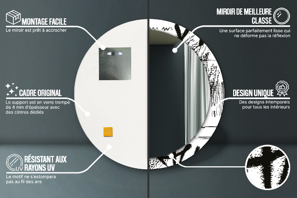 Rund spegel med tryck Graffiti mönster
