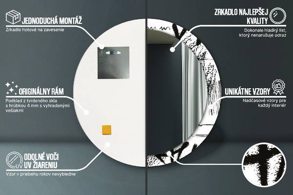 Rund spegel med tryck Graffiti mönster