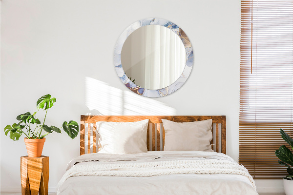 Rund spegel med tryck Abstrakt flytande konst