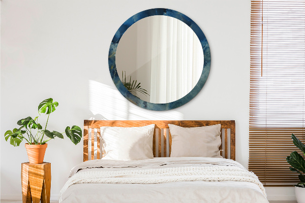 Rund spegel med tryck Onyx marmor