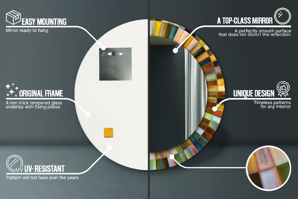 Rund spegel med tryck Abstrakt radiellt mönster
