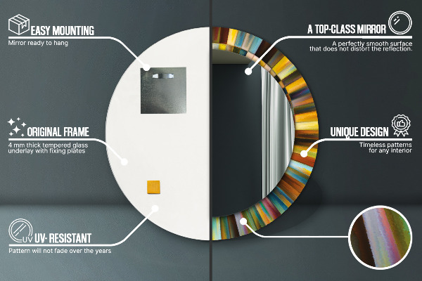 Rund spegel med tryck Abstrakt radiellt mönster