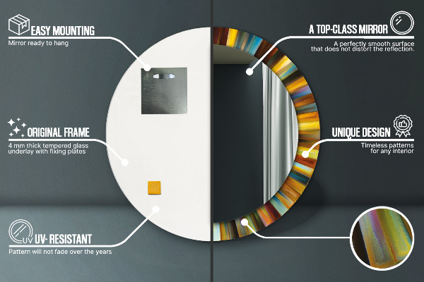 Rund spegel med tryck Abstrakt radiellt mönster