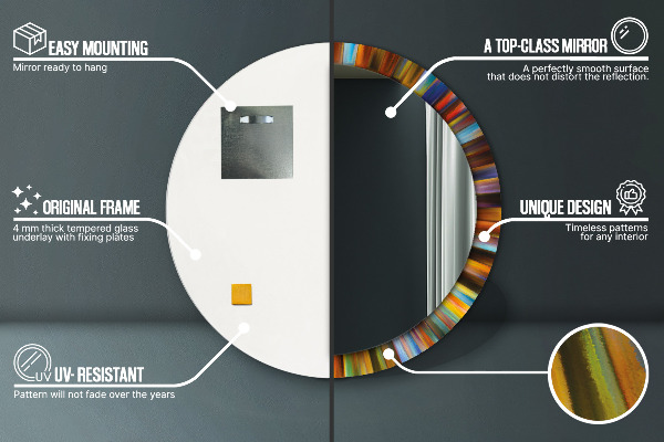 Rund spegel med tryck Abstrakt radiellt mönster