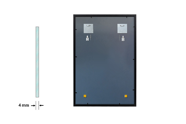 Rektangulär spegel modern i svart ram 100x70 cm