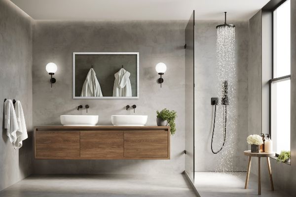 Rektangulär spegel i vit ramför badrum 100x70 cm