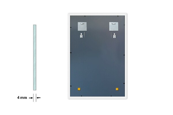 Rektangel spegel i vit ram för vardagsrum 70x50 cm