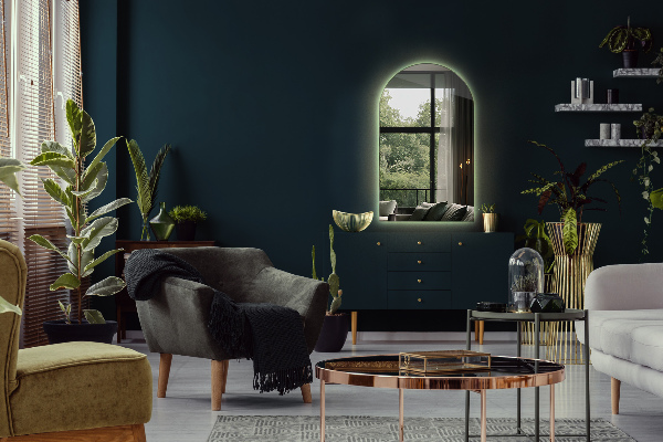 Halv-oval spegel led 40x70 cm