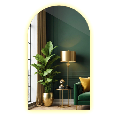 Välvd spegel led 60x100 cm