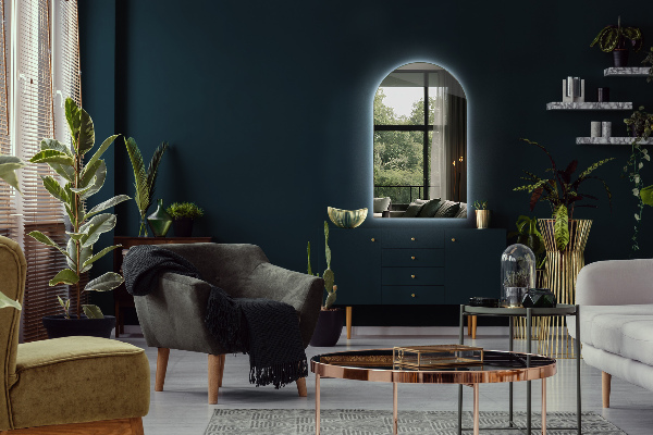 Välvd spegel led 60x100 cm