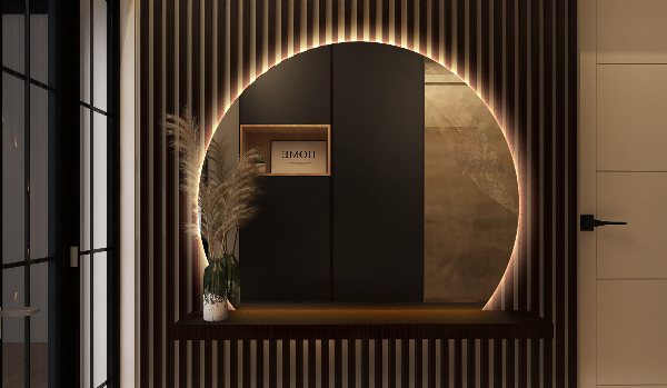 Halvmåne spegel 74x90 cm