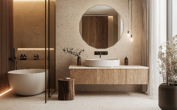 Geometrisk spegel modern 60x60 cm