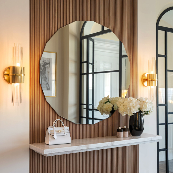 Geometrisk spegel modern 60x60 cm