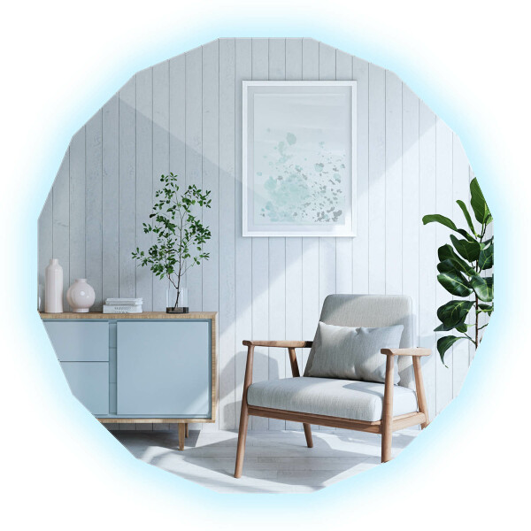 LED polygonal spegel 100x100 cm