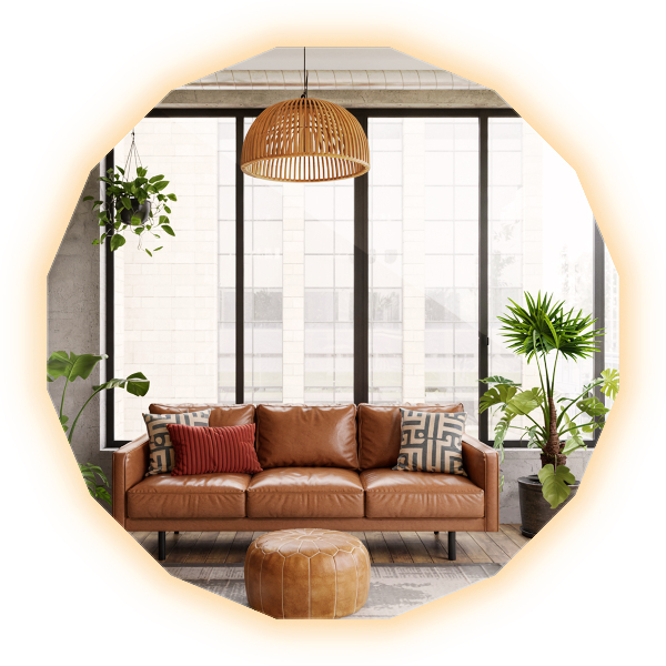 LED polygonal spegel 50x50 cm