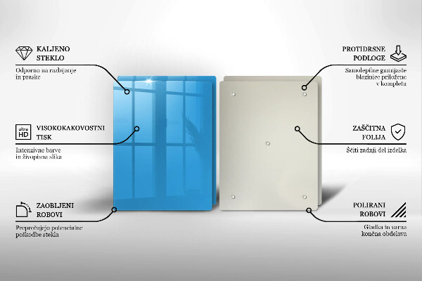 Skyddsplatta för spis Blå färg