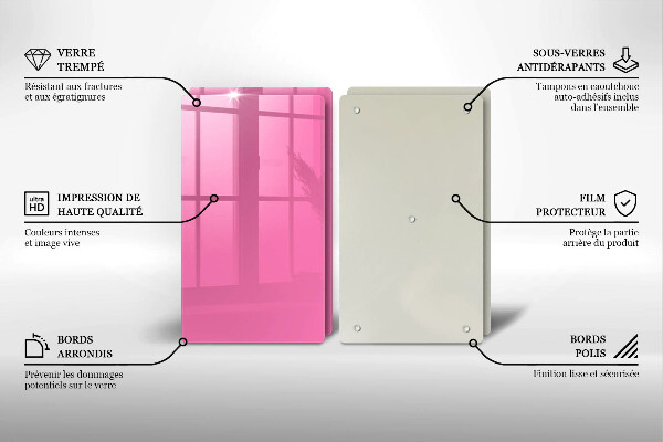 Skyddsplatta för spis Färg rosa