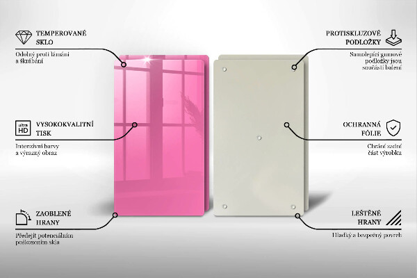 Skyddsplatta för spis Färg rosa