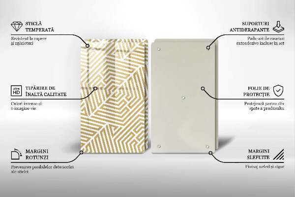 Spisskyddsplatta Geometriska linjer