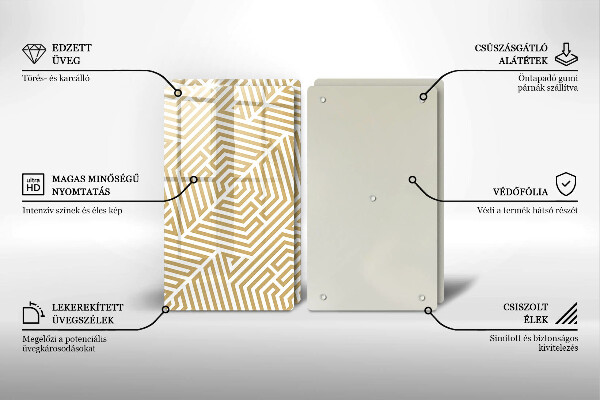 Spisskyddsplatta Geometriska linjer