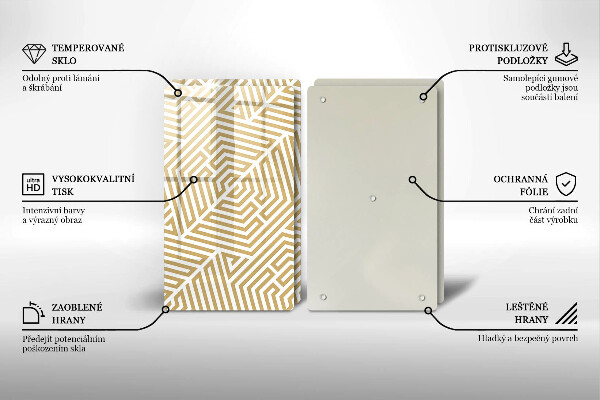 Spisskyddsplatta Geometriska linjer