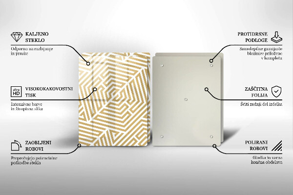 Spisskyddsplatta Geometriska linjer