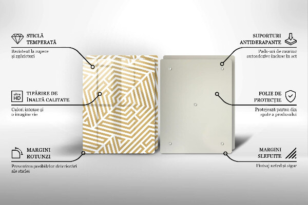 Spisskyddsplatta Geometriska linjer
