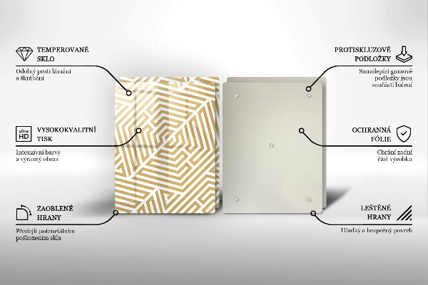 Spisskyddsplatta Geometriska linjer